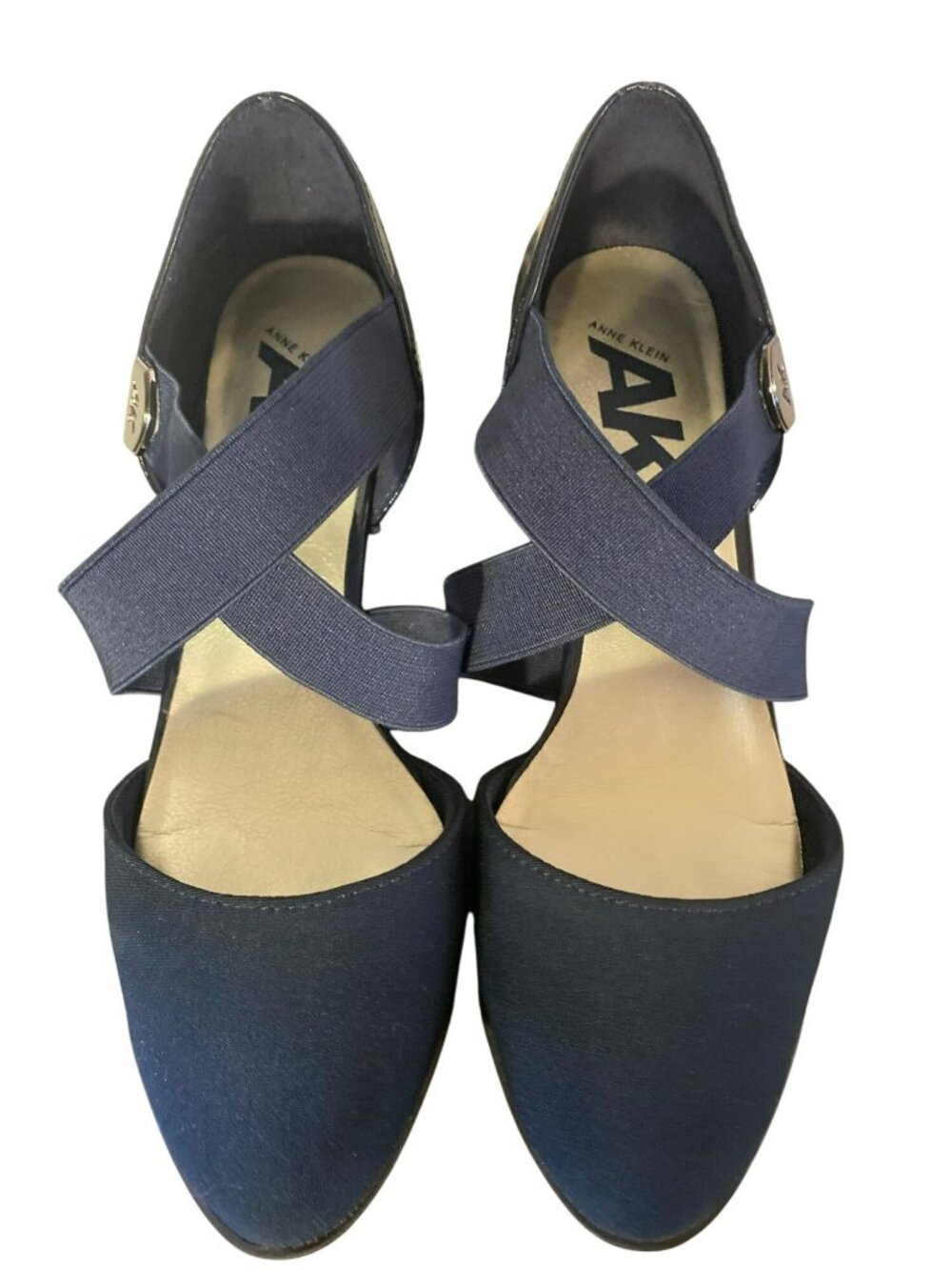Anne Klein AK Sport Trista Navy Wedge Heels Size 7M